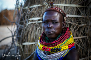 Portrait: Woman in a Nyangatom village, Omo Valley, Ethiopia