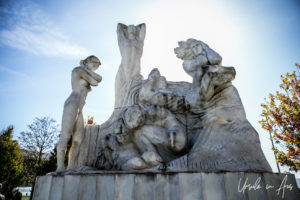 Stone Monument to the Fire of Santander and Reconstruction by José Cobo Calderón, Santander Spain