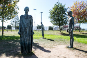 Bronze Monument to the Fire of Santander and Reconstruction by José Cobo Calderón, Santander Spain