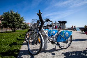 Rental bicycles on the Paseo de Pereda, Santander, Spain