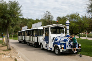 Child climbing on the Tourist Train, Peninsula de la Magdalena, Santander Spain