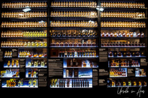 Bottles on display, Bundaberg Rum Distillery, Queensland, Australia