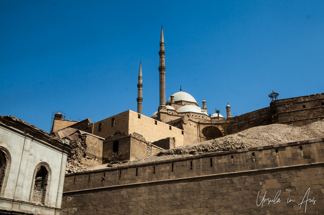 View of an ancient mosque from the street, Cairo Egypt