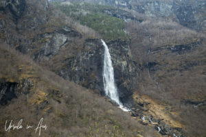 Brekkefossen from the train, Flåmsbana, Norway