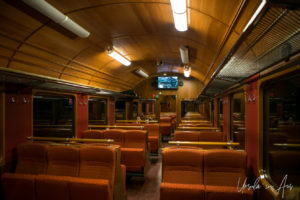 Inside a Flåm train compartment, Norway