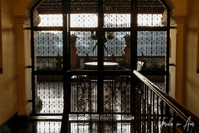 Balcony silhouetted, Haveli Hari Ganga, Haridwar India