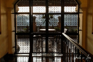 Balcony silhouetted, Haveli Hari Ganga, Haridwar India