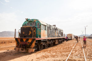 Refurbished locomotive, Wadi Rum Railway Station, Jordan
