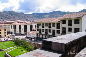 Looking back over Cusco from the Coricancha courtyard, Cusco, Peru