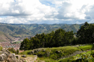 View down from Q'enqo, Cusco, Peru