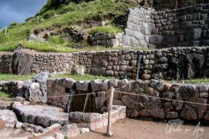 Water spouts flowing at Tambomachay, Cusco, Peru