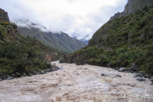 Brown and swollen Urubamba River, Peru
