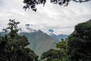Andes in the clouds from the Inca Trail, Peru