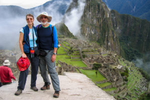 Tourists above Machu Picchu, Peru