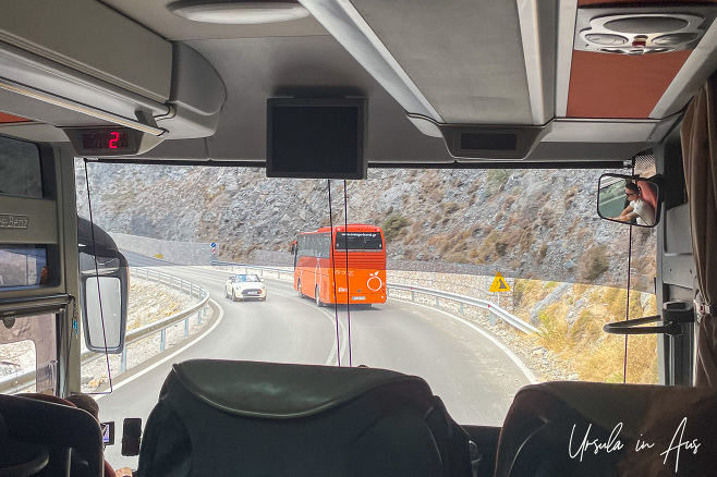 Driving south through the Kourtaliotiko Gorge, Crete Greece