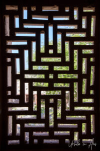 Wooden lattice window covering, Bait Al Na’aman, Oman