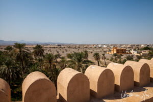 View over the parapet, Al Hazm Castle, Oman