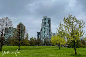 High rise apartments at the entry to Stanley Park, Vancouver Canada