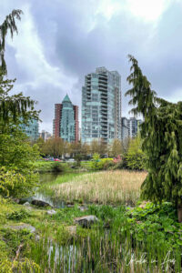 High rises and Lost Lagoon, Vancouver Canada