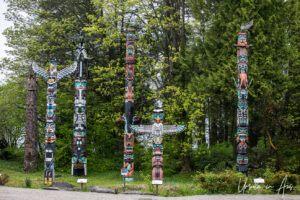 Totem poles, Brockton Point, Stanley Park, Vancouver Canada