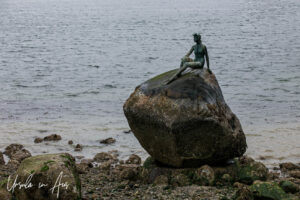 Girl in a Wetsuit on the Great Granite Boulder, Stanley Park, Vancouver