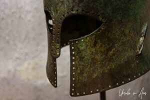 A Legionary helmet, National Roman Legion Museum in Caerleon, Wales