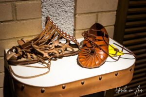 Leather Roman military sandals, Caerleon, Wales