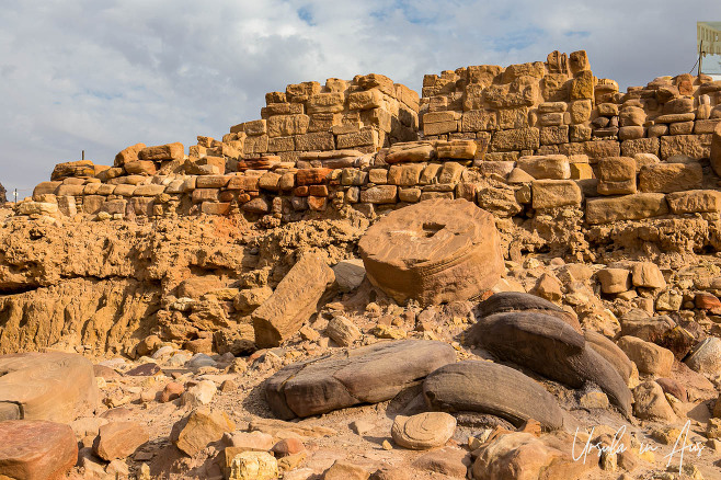 Column pieces outside the Great Temple, Petra Jordan.