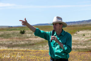 Portrait: a man with a microphone on the Adaminaby Golf Course, NSW Australia