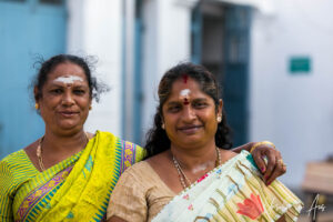 Two Indian women, Kapaleeshwarar Temple, Chennai, Tamil Nadu India