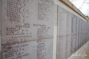 Names of the fallen on the Lone Pine Memorial, Gallipoli Turkey
