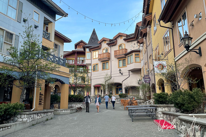 Sun Peaks Village in spring, BC Canada