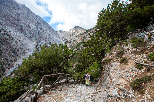 Northern entrance to the Samaria Gorge track, Crete Greece.