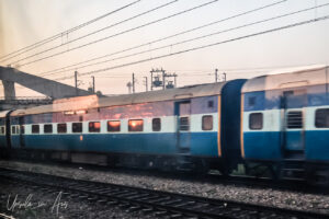 Early sun on an Indian train, New Delhi Railway Station