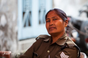 Portrait of police woman, Haridwar India.