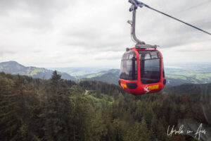 A Dragon Ride Gondola on Pilatus Kulm, Switzerland.