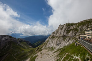 Hang glider off a cliff at Pilatus, Switzerland