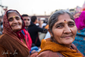 Environmental portrait: Smiling Indian woman, Haridwar India