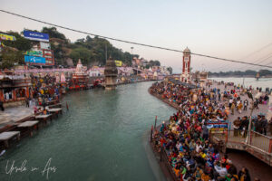 Looking down over the ghats of Haridwar, India