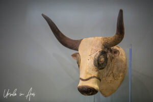 Clay bull's head rhyton, Heraklion Archaeological Museum, Crete Greece.