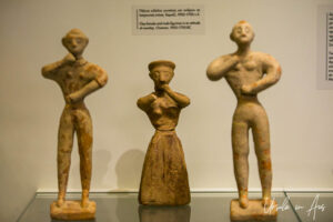 Neolithic clay people, Heraklion Archaeological Museum, Crete Greece.