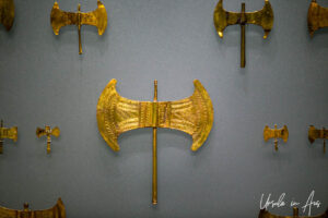 Small votive metal axes, Heraklion Archaeological Museum, Crete Greece