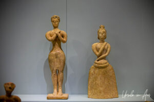 Neolithic clay people, Heraklion Archaeological Museum, Crete Greece.