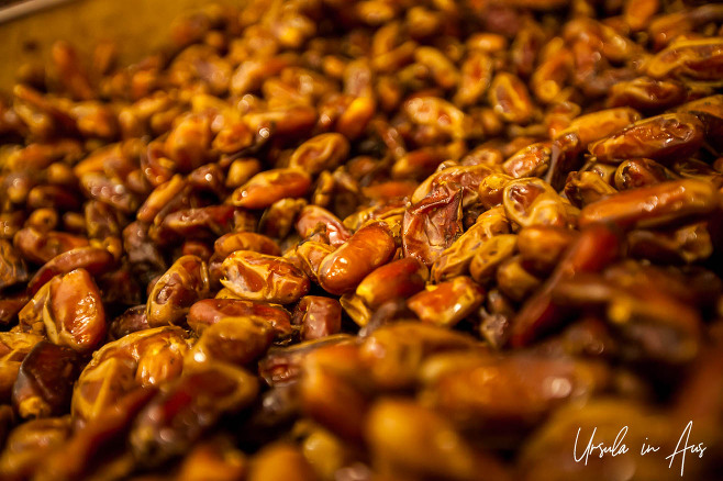 Close up: dried dates, Nizwa Souq, Oman.