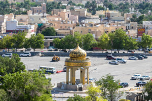 Golden domed gazebo in Nizwa, Oman