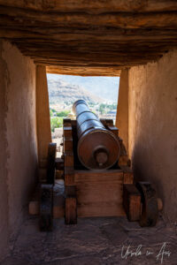 Cannon in a tower window, Nizwa Fort, Oman