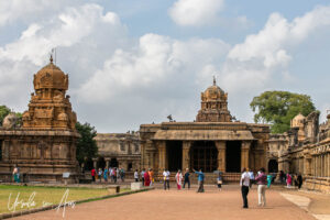 Mandapam and shrine inside Brihadisvara Temple, Thanjavur India