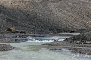 Water running off the Athabasca Glacier, Jasper Alberta Canada
