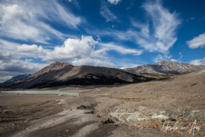 Landscape: downhill from the Athabasca Glacier, Jasper Alberta Canada