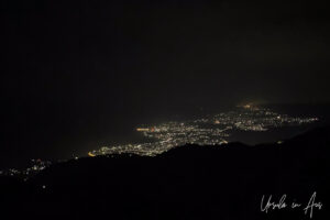 Night lights of Rishikesh from Kunjapuri Hill, Uttarakhand, India